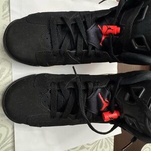 Jordan Kids Sneakers in Black with Red Highlights